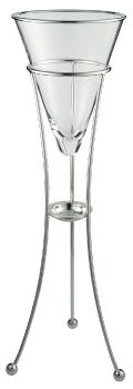Glass champagne bucket on stand in silver plated - Ercuis